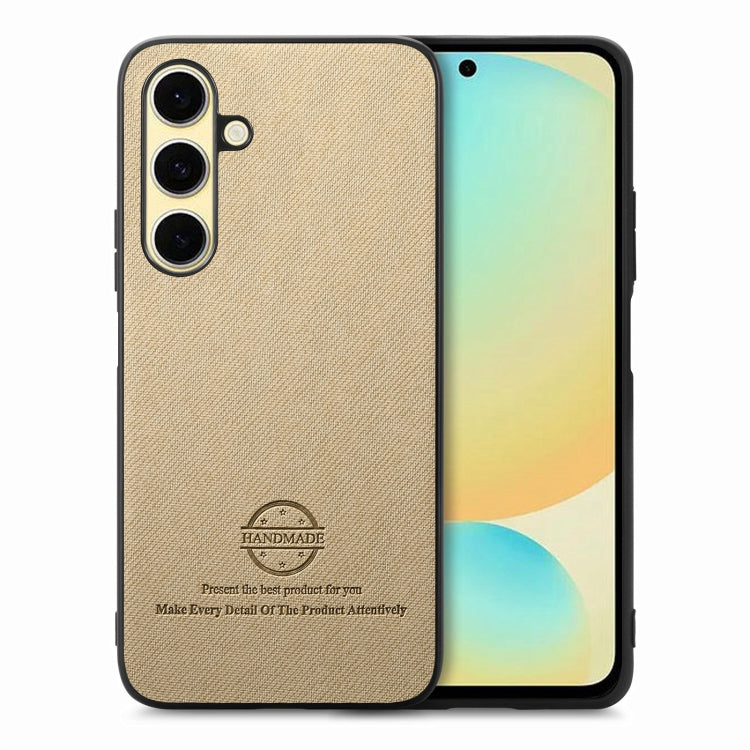 Twill Fabric Leather Skin Back Phone Case, For Samsung Galaxy S25+ 5G, For Samsung Galaxy S25 Ultra 5G, For Samsung Galaxy S24 FE 5G