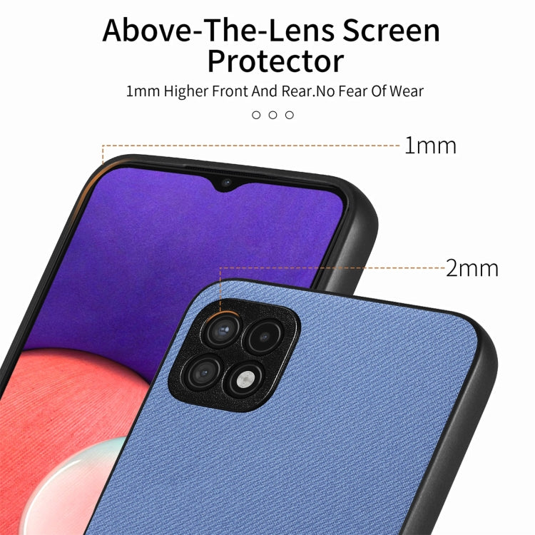 Twill Fabric Leather Skin Back Phone Case, For Samsung Galaxy A22 5G, For Samsung Galaxy S21 FE 5G, For Samsung Galaxy A32 4G