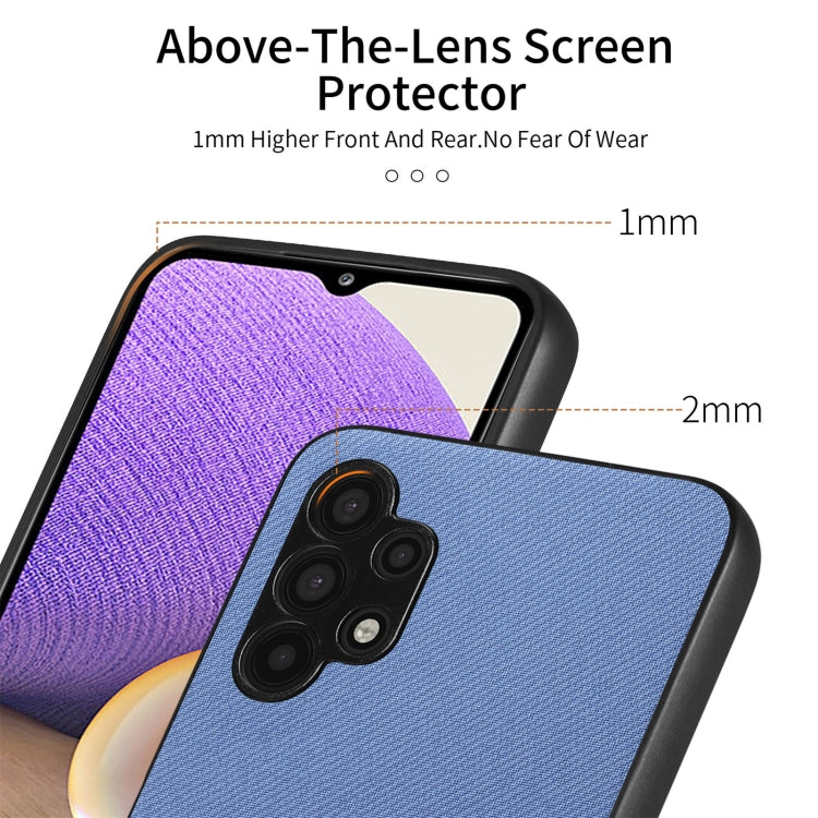 Twill Fabric Leather Skin Back Phone Case, For Samsung Galaxy A32 5G, For Samsung Galaxy S21 5G, For Samsung Galaxy S21+ 5G