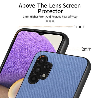 Twill Fabric Leather Skin Back Phone Case, For Samsung Galaxy A32 5G, For Samsung Galaxy S21 5G, For Samsung Galaxy S21+ 5G