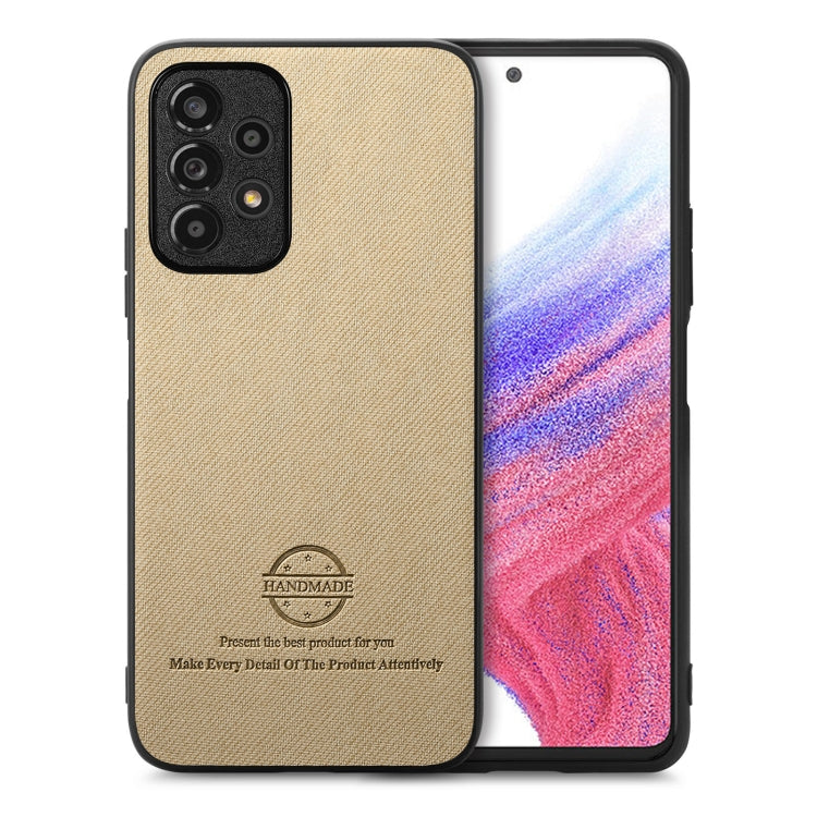 Twill Fabric Leather Skin Back Phone Case, For Samsung Galaxy A53 5G, For Samsung Galaxy A52