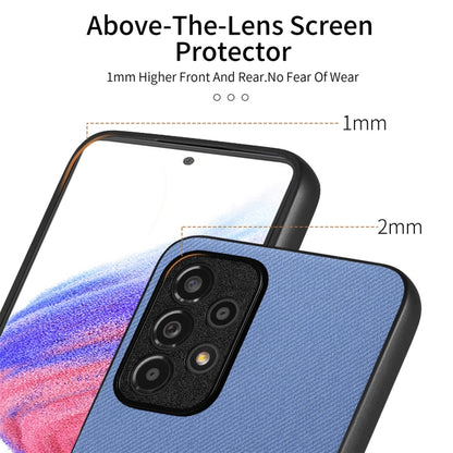 Twill Fabric Leather Skin Back Phone Case, For Samsung Galaxy A53 5G, For Samsung Galaxy A52