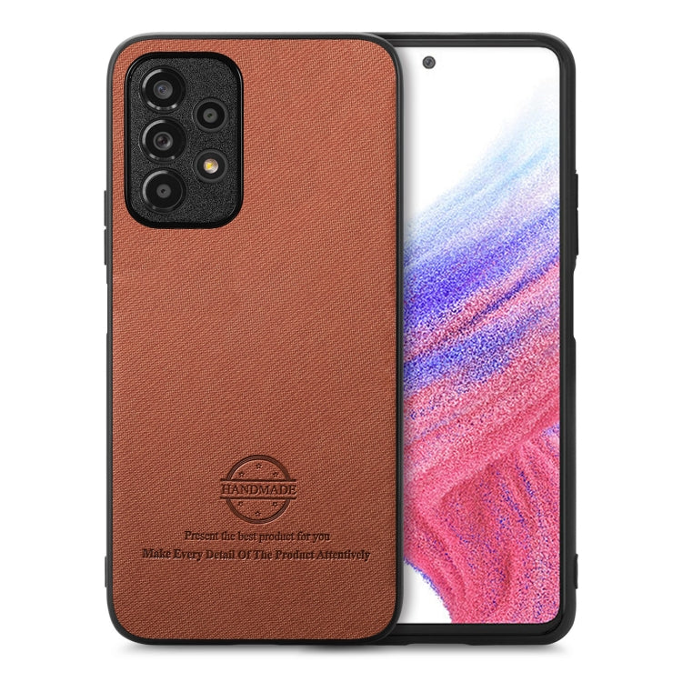 Twill Fabric Leather Skin Back Phone Case, For Samsung Galaxy A53 5G, For Samsung Galaxy A52