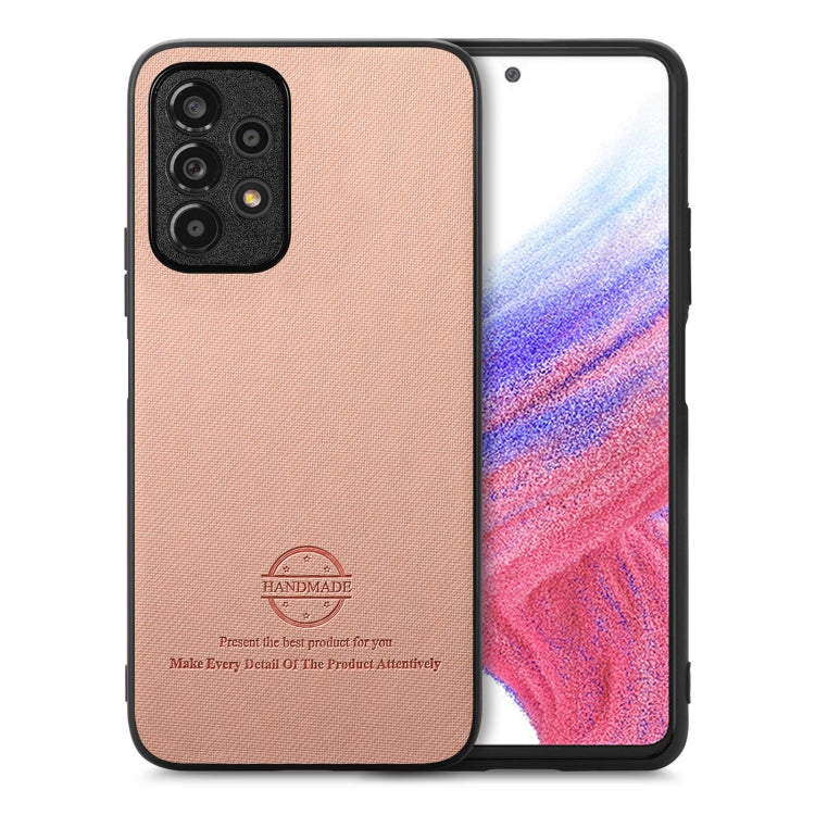 Twill Fabric Leather Skin Back Phone Case, For Samsung Galaxy A53 5G, For Samsung Galaxy A52