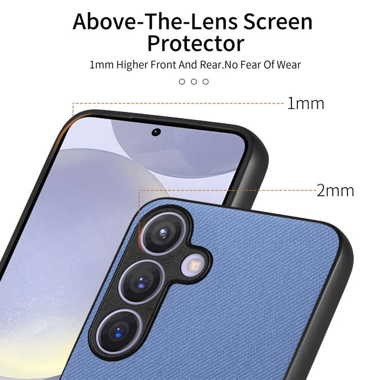 Twill Fabric Leather Skin Back Phone Case, For Samsung Galaxy S25+ 5G, For Samsung Galaxy S25 Ultra 5G, For Samsung Galaxy S24 FE 5G