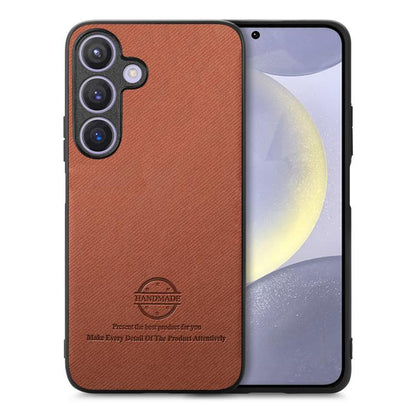 Twill Fabric Leather Skin Back Phone Case, For Samsung Galaxy S25+ 5G, For Samsung Galaxy S25 Ultra 5G, For Samsung Galaxy S24 FE 5G