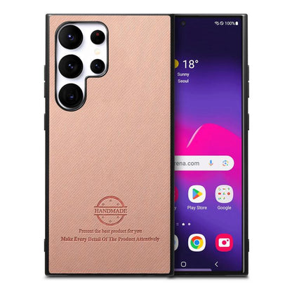 Twill Fabric Leather Skin Back Phone Case, For Samsung Galaxy S25+ 5G, For Samsung Galaxy S25 Ultra 5G, For Samsung Galaxy S24 FE 5G