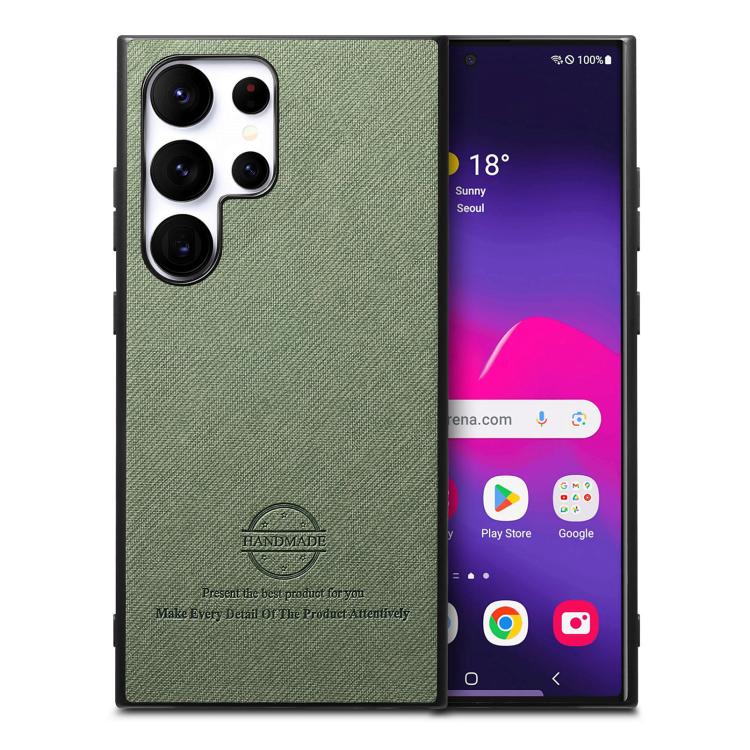 Twill Fabric Leather Skin Back Phone Case, For Samsung Galaxy S25+ 5G, For Samsung Galaxy S25 Ultra 5G, For Samsung Galaxy S24 FE 5G