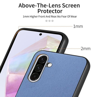 Twill Fabric Leather Skin Back Phone Case, For Samsung Galaxy A26, For Samsung Galaxy A36, For Samsung Galaxy S25 5G