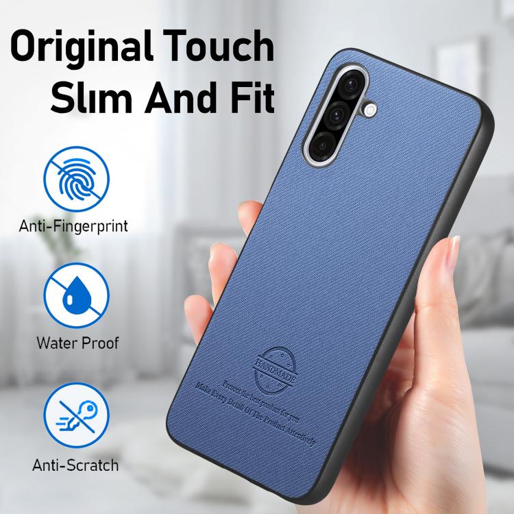 Twill Fabric Leather Skin Back Phone Case, For Samsung Galaxy A26, For Samsung Galaxy A36, For Samsung Galaxy S25 5G