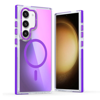 Dual-Color Gradient Discolor MagSafe Phone Case, For Galaxy S23+ 5G, For Galaxy S23 5G, For Galaxy A14, For Galaxy S22 Ultra 5G, For Galaxy S21 FE 5G, For Galaxy A53
