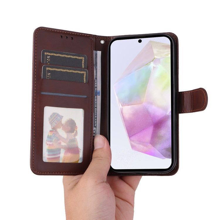 ENKAY Card Wallet Calf Texture Leather Phone Case with Screen Film, For Galaxy A36 5G, For Galaxy S25 5G, For Galaxy S25+ 5G, For Galaxy S25 Ultra 5G
