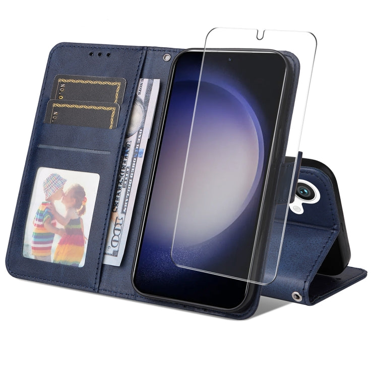 ENKAY Card Wallet Calf Texture Leather Phone Case with Screen Film, For Galaxy A36 5G, For Galaxy S25 5G, For Galaxy S25+ 5G, For Galaxy S25 Ultra 5G
