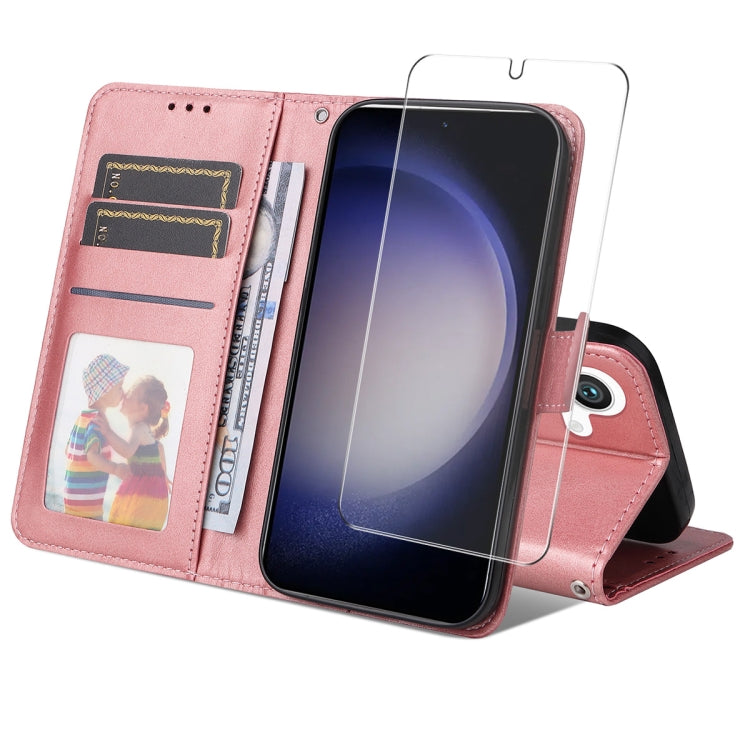 ENKAY Card Wallet Calf Texture Leather Phone Case with Screen Film, For Galaxy A36 5G, For Galaxy S25 5G, For Galaxy S25+ 5G, For Galaxy S25 Ultra 5G