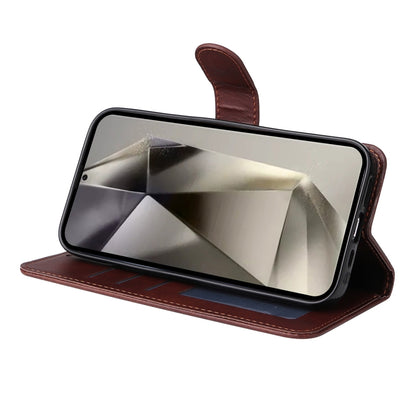 ENKAY Card Wallet Calf Texture Leather Phone Case with Screen Film, For Galaxy S25 Ultra 5G, For Galaxy S24 Ultra 5G, For Galaxy S24+ 5G, For Galaxy S24 5G