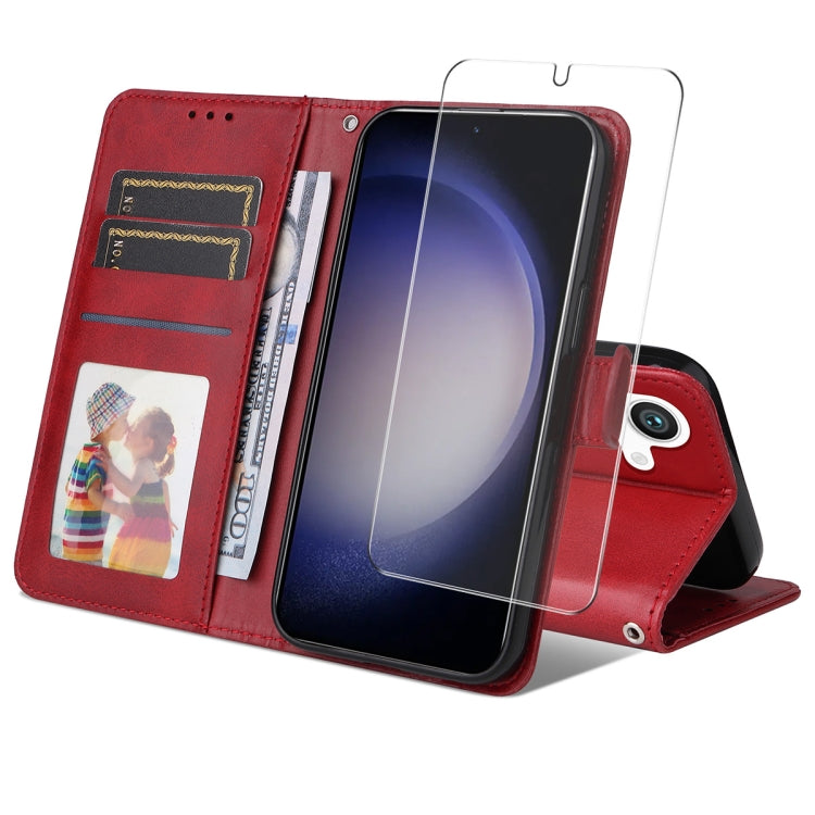 ENKAY Card Wallet Calf Texture Leather Phone Case with Screen Film, For Galaxy A25 Japan / A25e, For Galaxy S24 Ultra 5G, For Galaxy S24+ 5G, For Galaxy S24 5G