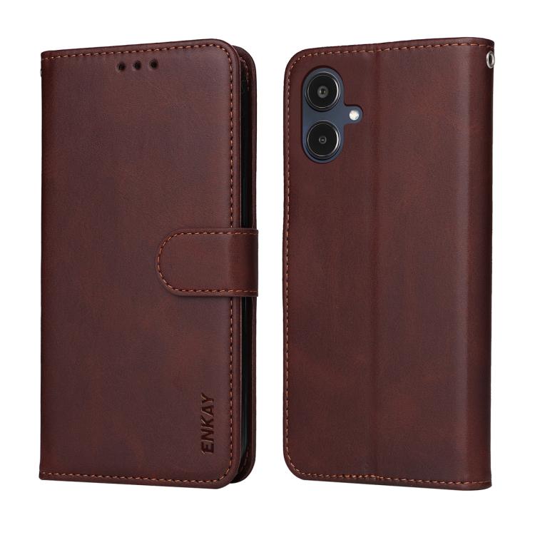 ENKAY Card Wallet Calf Texture Leather Phone Case with Screen Film, For Galaxy A25 Japan / A25e, For Galaxy S24 Ultra 5G, For Galaxy S24+ 5G, For Galaxy S24 5G