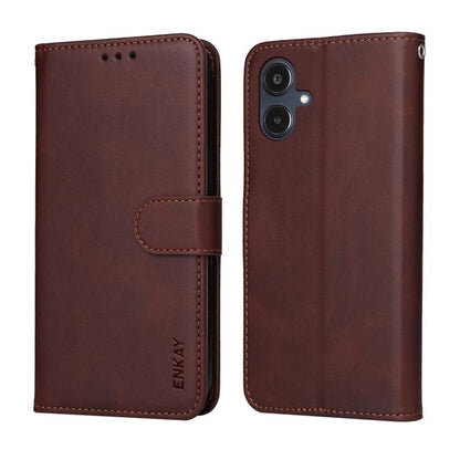 ENKAY Card Wallet Calf Texture Leather Phone Case with Screen Film, For Galaxy A25 Japan / A25e, For Galaxy S24 Ultra 5G, For Galaxy S24+ 5G, For Galaxy S24 5G