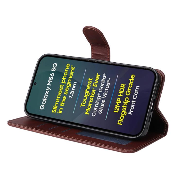 ENKAY Card Wallet Calf Texture Leather Phone Case with Screen Film, For Samsung Galaxy M56, For Samsung Galaxy S25 Edge 5G, For Samsung Galaxy A56, For Samsung Galaxy A36