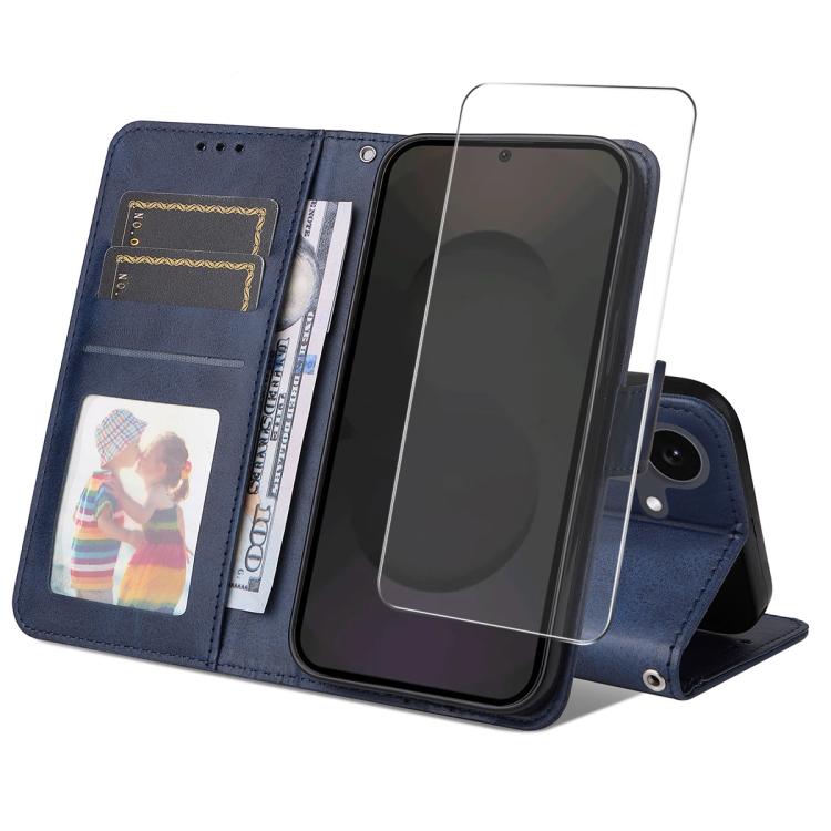 ENKAY Card Wallet Calf Texture Leather Phone Case with Screen Film, For Galaxy S25 FE 5G, For Galaxy A07, For Galaxy M56, For Galaxy S25 Edge 5G