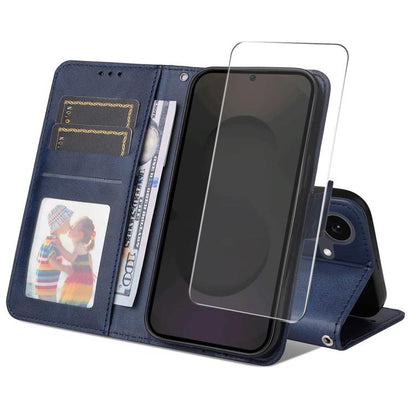 ENKAY Card Wallet Calf Texture Leather Phone Case with Screen Film, For Galaxy S25 FE 5G, For Galaxy A07, For Galaxy M56, For Galaxy S25 Edge 5G