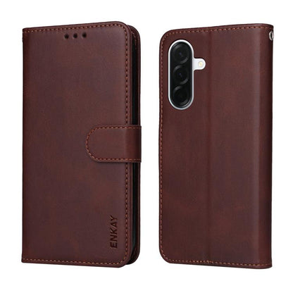 ENKAY Card Wallet Calf Texture Leather Phone Case with Screen Film, For Galaxy A57 5G, For Galaxy A37 5G, For Galaxy A27 5G, For Galaxy S25 FE 5G