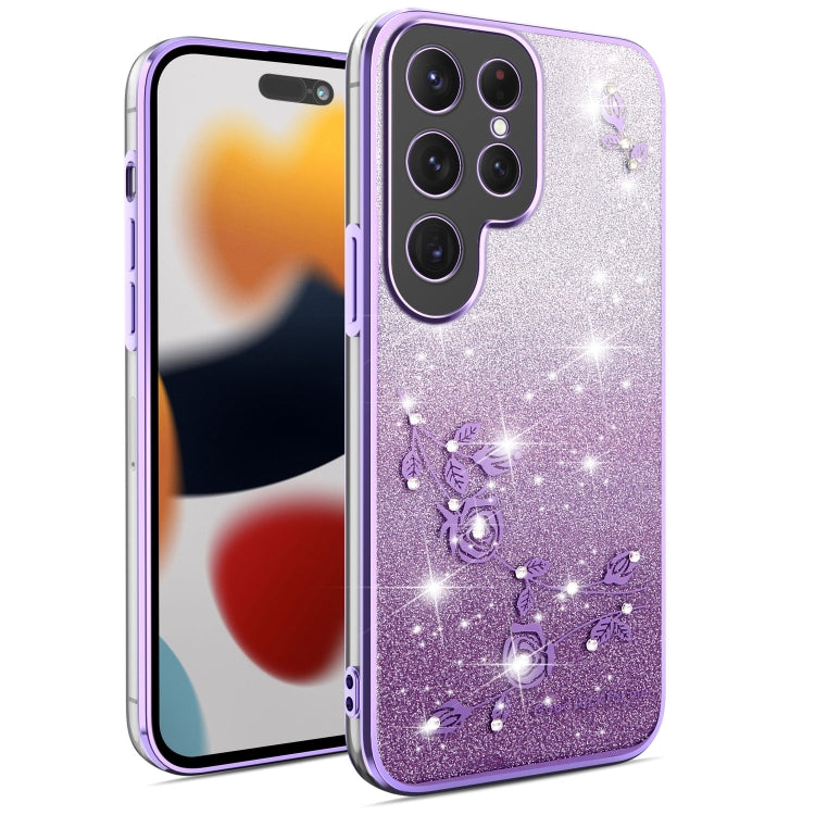 Gradient Glitter Flower All-inclusive Phone Case, For Samsung Galaxy A36, For Samsung Galaxy S25 5G, For Samsung Galaxy S25+ 5G, For Samsung Galaxy S25 Ultra 5G, For Samsung Galaxy A16 5G, For Samsung Galaxy A06 4G, For Samsung Galaxy S24 FE 5G        ...