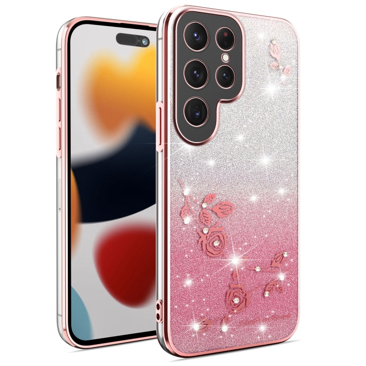 Gradient Glitter Flower All-inclusive Phone Case, For Samsung Galaxy A36, For Samsung Galaxy S25 5G, For Samsung Galaxy S25+ 5G, For Samsung Galaxy S25 Ultra 5G, For Samsung Galaxy A16 5G, For Samsung Galaxy A06 4G, For Samsung Galaxy S24 FE 5G        ...