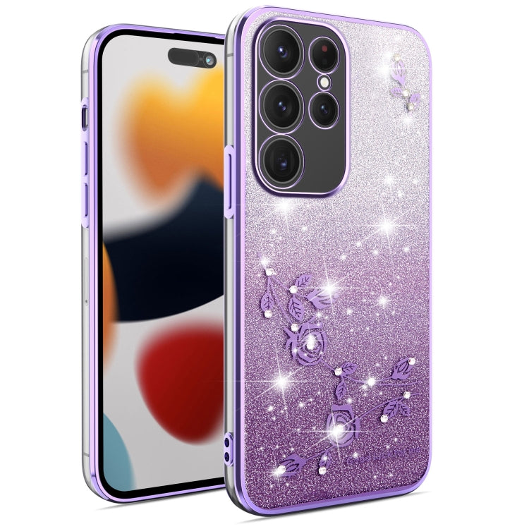 Gradient Glitter Flower All-inclusive Phone Case, For Samsung Galaxy A35, For Samsung Galaxy S24 Ultra 5G, For Samsung Galaxy S24+ 5G, For Samsung Galaxy S24 5G, For Samsung Galaxy A15, For Samsung Galaxy A05, For Samsung Galaxy A05s                   ...