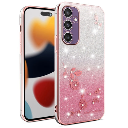 Gradient Glitter Flower All-inclusive Phone Case, For Samsung Galaxy A35, For Samsung Galaxy S24 Ultra 5G, For Samsung Galaxy S24+ 5G, For Samsung Galaxy S24 5G, For Samsung Galaxy A15, For Samsung Galaxy A05, For Samsung Galaxy A05s                   ...