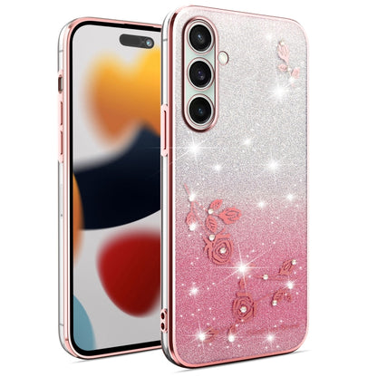 Gradient Glitter Flower All-inclusive Phone Case, For Samsung Galaxy A36, For Samsung Galaxy S25 5G, For Samsung Galaxy S25+ 5G, For Samsung Galaxy S25 Ultra 5G, For Samsung Galaxy A16 5G, For Samsung Galaxy A06 4G, For Samsung Galaxy S24 FE 5G        ...