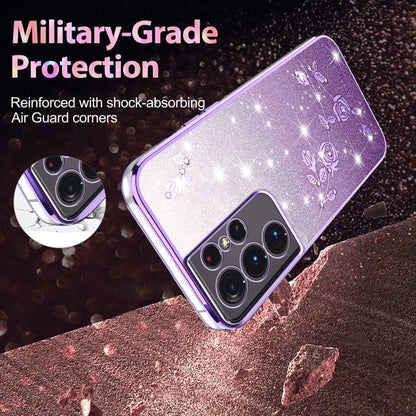 Gradient Glitter Flower All-inclusive Phone Case, For Samsung Galaxy S21 Ultra 5G, For Samsung Galaxy A42, ForSamsung Galaxy A51 5G, For Samsung Galaxy S20+, For Samsung Galaxy A11, For Samsung Galaxy S20 Ultra, For Samsung Galaxy S20                  ...