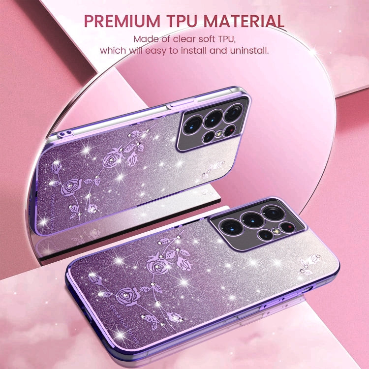 Gradient Glitter Flower All-inclusive Phone Case, For Samsung Galaxy S21 Ultra 5G, For Samsung Galaxy A42, ForSamsung Galaxy A51 5G, For Samsung Galaxy S20+, For Samsung Galaxy A11, For Samsung Galaxy S20 Ultra, For Samsung Galaxy S20                  ...