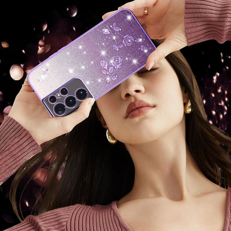 Gradient Glitter Flower All-inclusive Phone Case, For Samsung Galaxy S21 Ultra 5G, For Samsung Galaxy A42, ForSamsung Galaxy A51 5G, For Samsung Galaxy S20+, For Samsung Galaxy A11, For Samsung Galaxy S20 Ultra, For Samsung Galaxy S20                  ...