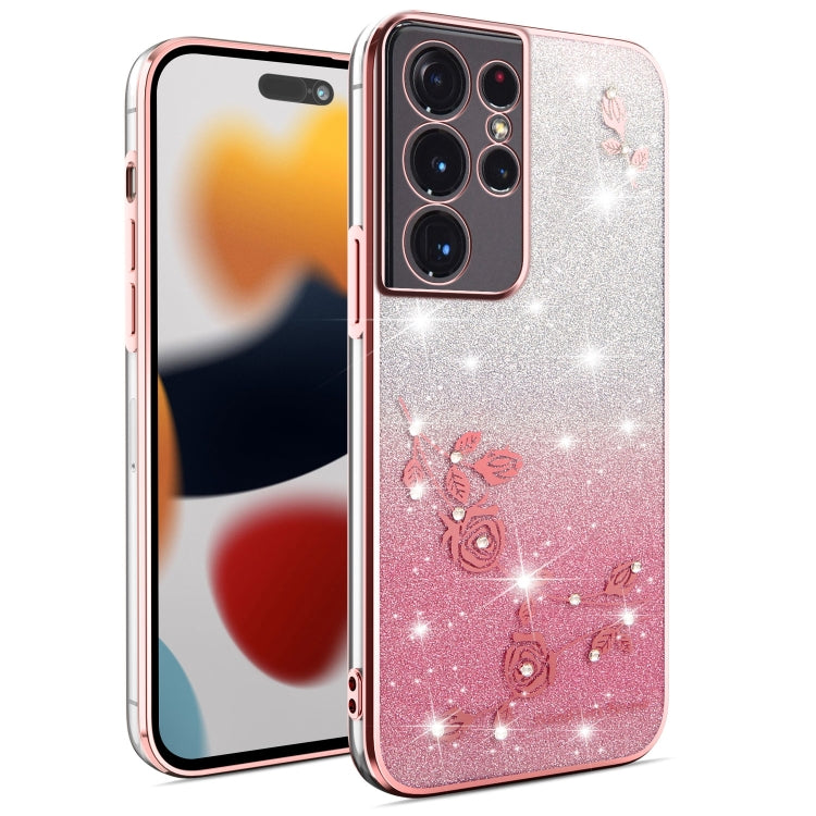 Gradient Glitter Flower All-inclusive Phone Case, For Samsung Galaxy S21 Ultra 5G, For Samsung Galaxy A42, ForSamsung Galaxy A51 5G, For Samsung Galaxy S20+, For Samsung Galaxy A11, For Samsung Galaxy S20 Ultra, For Samsung Galaxy S20                  ...