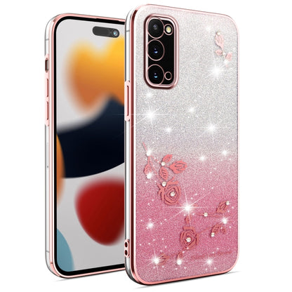 Gradient Glitter Flower All-inclusive Phone Case, For Samsung Galaxy S21 Ultra 5G, For Samsung Galaxy A42, ForSamsung Galaxy A51 5G, For Samsung Galaxy S20+, For Samsung Galaxy A11, For Samsung Galaxy S20 Ultra, For Samsung Galaxy S20                  ...