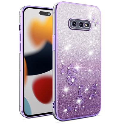 Gradient Glitter Flower All-inclusive Phone Case, For Samsung Galaxy A10s, For Samsung Galaxy S10 5G, For Samsung Galaxy A10, For Samsung Galaxy A50, For Samsung Galaxy S10e, For Samsung Galaxy S10+, For Samsung Galaxy S9+, For Samsung Galaxy S9