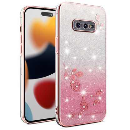 Gradient Glitter Flower All-inclusive Phone Case, For Samsung Galaxy A10s, For Samsung Galaxy S10 5G, For Samsung Galaxy A10, For Samsung Galaxy A50, For Samsung Galaxy S10e, For Samsung Galaxy S10+, For Samsung Galaxy S9+, For Samsung Galaxy S9