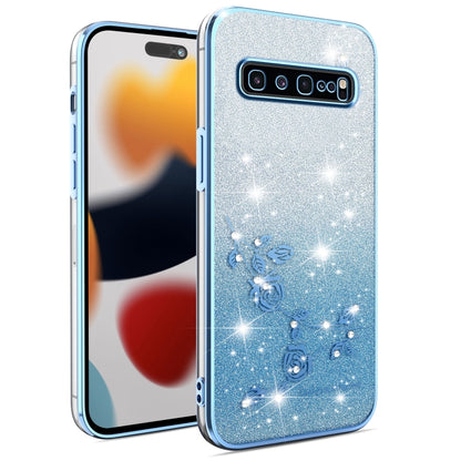 Gradient Glitter Flower All-inclusive Phone Case, For Samsung Galaxy A10s, For Samsung Galaxy S10 5G, For Samsung Galaxy A10, For Samsung Galaxy A50, For Samsung Galaxy S10e, For Samsung Galaxy S10+, For Samsung Galaxy S9+, For Samsung Galaxy S9
