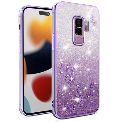 Gradient Glitter Flower All-inclusive Phone Case, For Samsung Galaxy A10s, For Samsung Galaxy S10 5G, For Samsung Galaxy A10, For Samsung Galaxy A50, For Samsung Galaxy S10e, For Samsung Galaxy S10+, For Samsung Galaxy S9+, For Samsung Galaxy S9