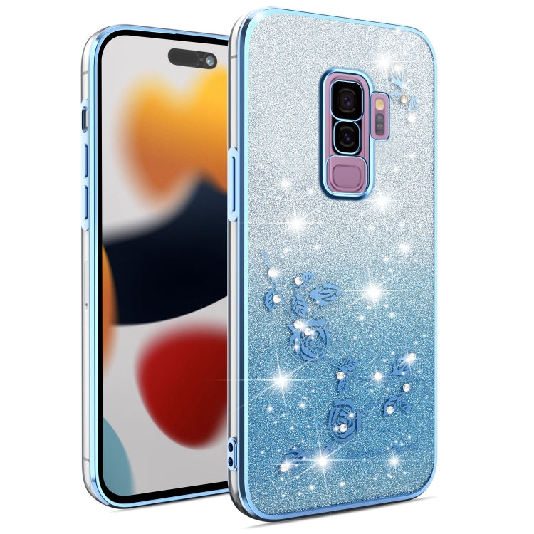 Gradient Glitter Flower All-inclusive Phone Case, For Samsung Galaxy A10s, For Samsung Galaxy S10 5G, For Samsung Galaxy A10, For Samsung Galaxy A50, For Samsung Galaxy S10e, For Samsung Galaxy S10+, For Samsung Galaxy S9+, For Samsung Galaxy S9