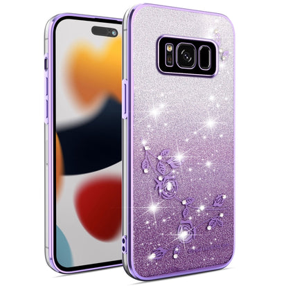 Gradient Glitter Flower All-inclusive Phone Case, For Samsung Galaxy S8, For Samsung Galaxy S8+