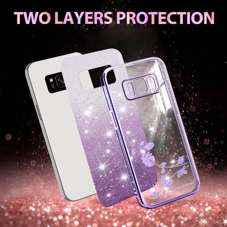 Gradient Glitter Flower All-inclusive Phone Case, For Samsung Galaxy S8, For Samsung Galaxy S8+