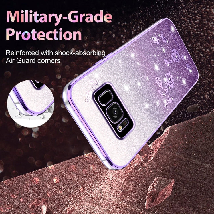 Gradient Glitter Flower All-inclusive Phone Case, For Samsung Galaxy S8, For Samsung Galaxy S8+