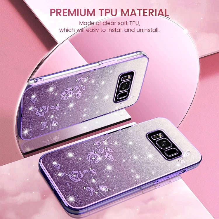 Gradient Glitter Flower All-inclusive Phone Case, For Samsung Galaxy S8, For Samsung Galaxy S8+