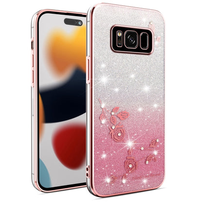 Gradient Glitter Flower All-inclusive Phone Case, For Samsung Galaxy S8, For Samsung Galaxy S8+
