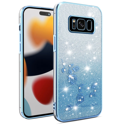 Gradient Glitter Flower All-inclusive Phone Case, For Samsung Galaxy S8, For Samsung Galaxy S8+