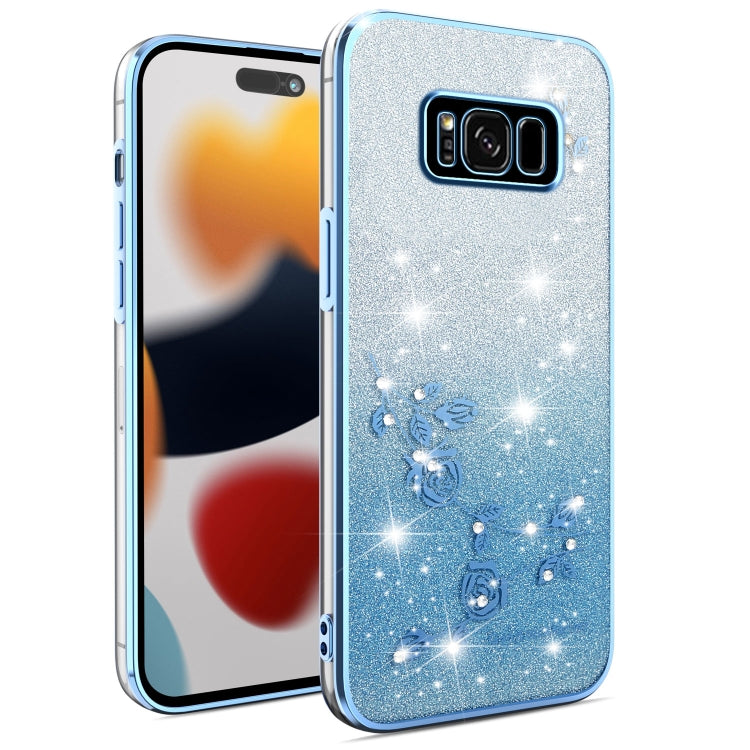 Gradient Glitter Flower All-inclusive Phone Case, For Samsung Galaxy S8, For Samsung Galaxy S8+
