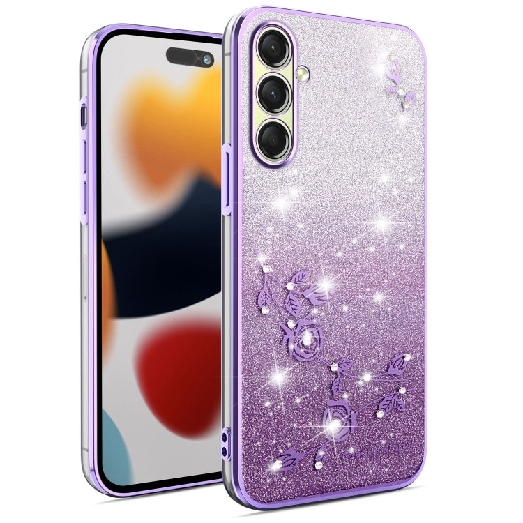Gradient Glitter Flower All-inclusive Phone Case, For Samsung Galaxy A36, For Samsung Galaxy S25 5G, For Samsung Galaxy S25+ 5G, For Samsung Galaxy S25 Ultra 5G, For Samsung Galaxy A16 5G, For Samsung Galaxy A06 4G, For Samsung Galaxy S24 FE 5G        ...