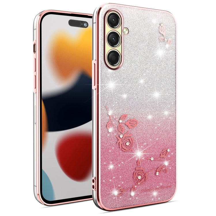 Gradient Glitter Flower All-inclusive Phone Case, For Samsung Galaxy A36, For Samsung Galaxy S25 5G, For Samsung Galaxy S25+ 5G, For Samsung Galaxy S25 Ultra 5G, For Samsung Galaxy A16 5G, For Samsung Galaxy A06 4G, For Samsung Galaxy S24 FE 5G        ...